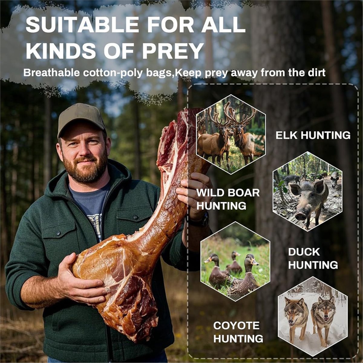 Game Bag Meat Hunting - Game Bags Hunting Meat Bags, 5-Pack