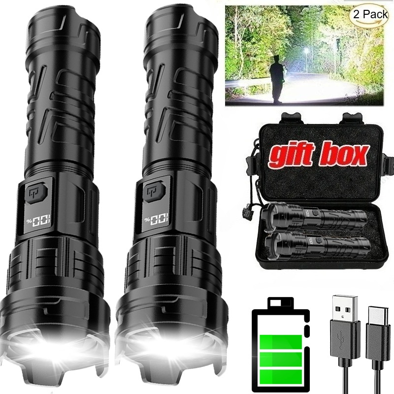 Hunting Fishing Outdoor - Super Bright LED Flashlight USB Rechargeable