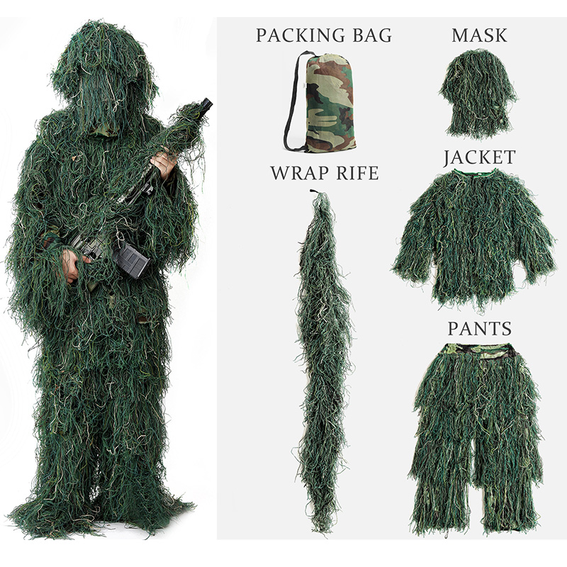 5Pcs Adult Ghillie Suit Kids H - огляд і ціна Ghillie Suit Woodland