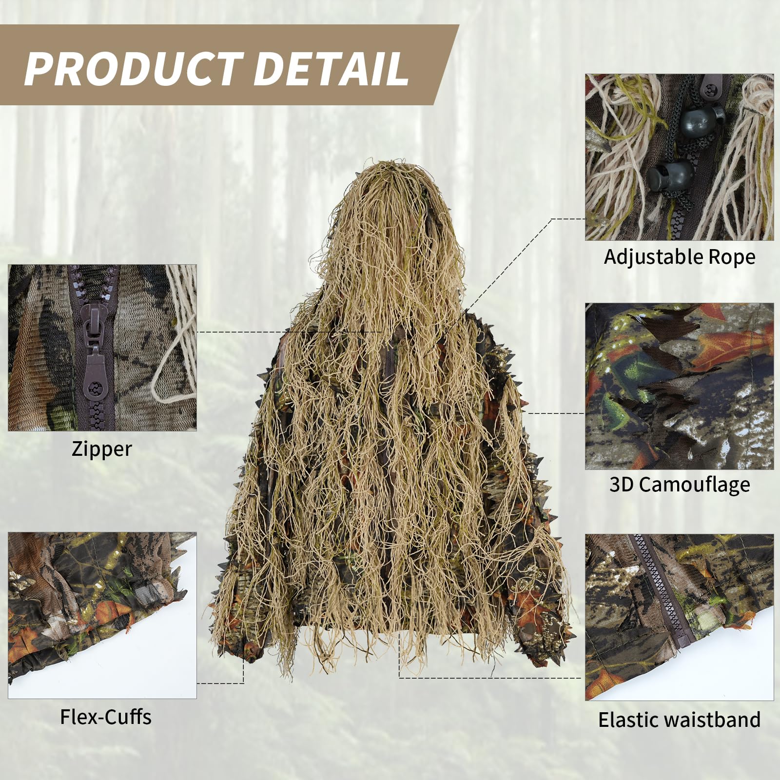 JOAXOR Ghillie Suit Gilly Hunt - огляд і ціна Ghillie Suit Woodland