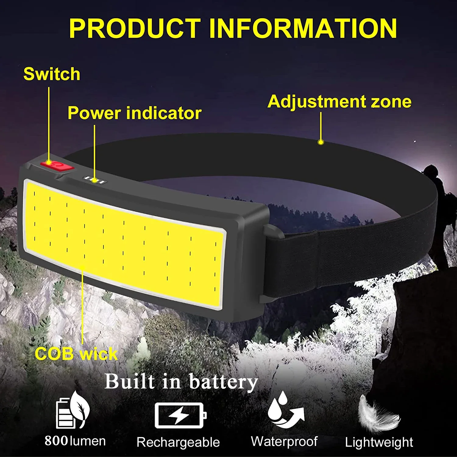 COB Portable LED Headlights Ou - огляд і ціна Hunting Fishing Outdoor