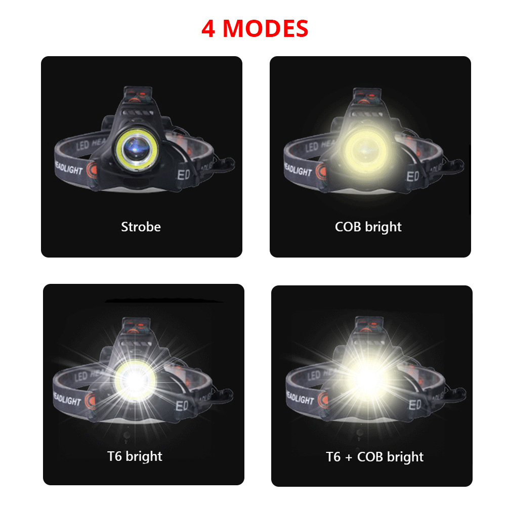 T6 Cob Torch Flashlight Head L - огляд і ціна Outdoor Hunting Fishing Jobs